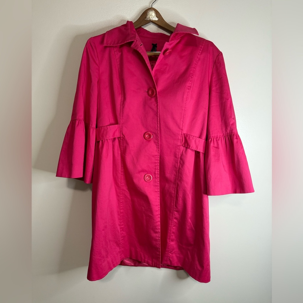 LAPIS Pink Button-Up Coat with flare hem sleeves in size large